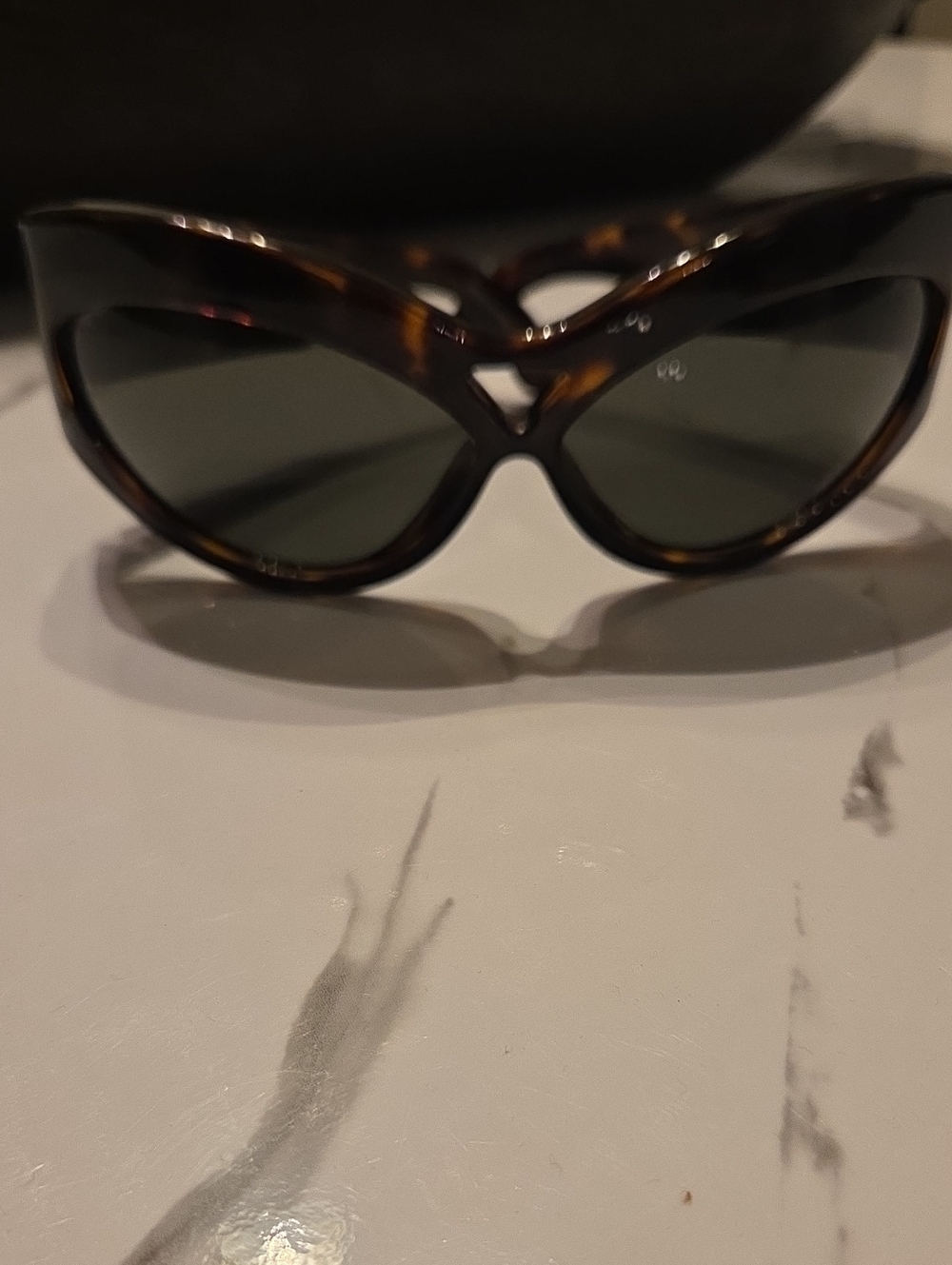 Saint Laurent Tortoiseshell Sunglasses with Gold Logo